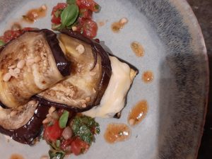 Aubergines-Stuffed-with-Goats cheese at Cloughan Farm & Cookery School